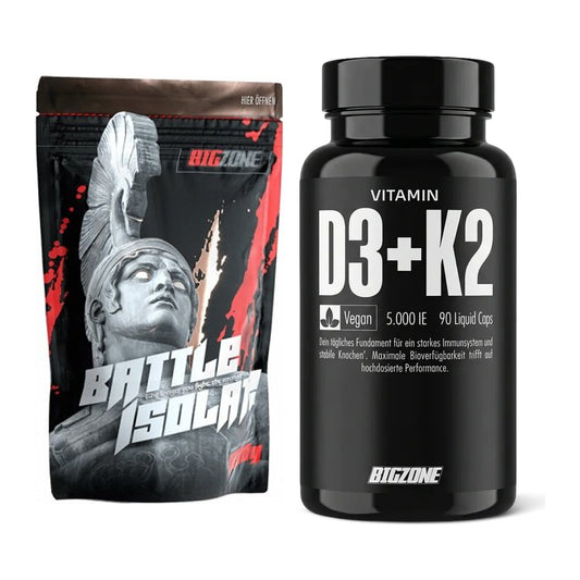 Basis-Set: Big Zone Battle Isolate + Big Zone Vitamin D3 + K2 – alle enthaltenen Artikel