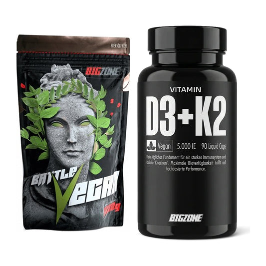 Basis-Set: Big Zone Battle Vegan + Big Zone Vitamin D3 + K2 – alle enthaltenen Artikel