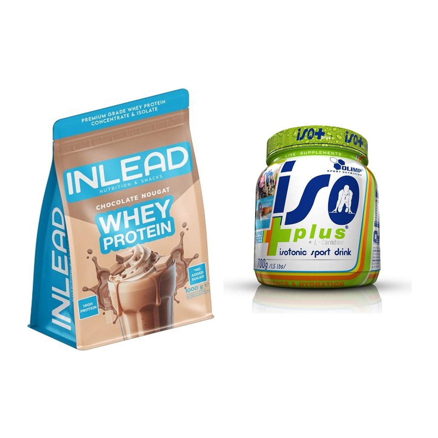 Basis-Set: INLEAD Whey Protein + Olimp Iso Plus – alle enthaltenen Artikel