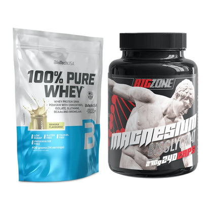 Basis-Set: BioTech 100% Pure Whey + Big Zone Magnesium Bisglycinat – alle enthaltenen Artikel