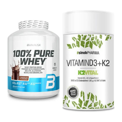 Basis-Set: BioTech 100% Pure Whey + Sinob Vitamin D3 + K2 – alle enthaltenen Artikel