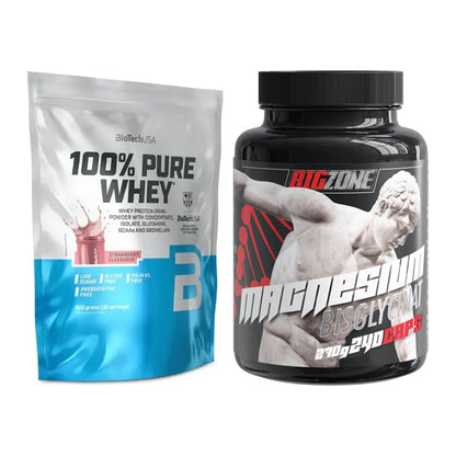 Basis-Set: BioTech 100% Pure Whey + Big Zone Magnesium Bisglycinat – alle enthaltenen Artikel