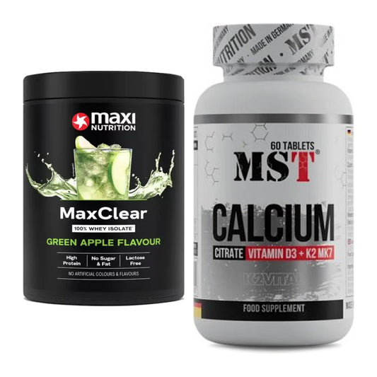 Basis-Set: MaxiNutrition MaxClear 100% + MST Calcium Citrate D3 – alle enthaltenen Artikel