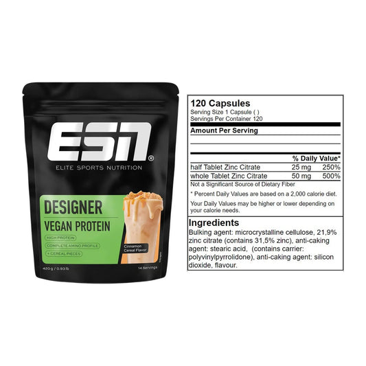 Basis-Set: ESN Designer Vegan Protein + GN Zinc Citrate 120 Tabl. – alle enthaltenen Artikel