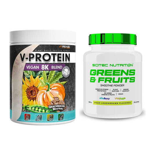 Basis-Set: ProFuel V-Protein Vegan 8K Blend + Scitec Greens & Fruits – alle enthaltenen Artikel
