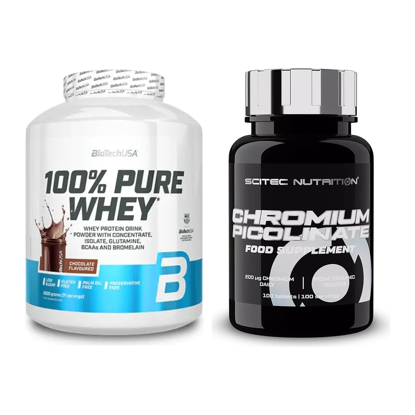 Basis-Set: BioTech 100% Pure Whey + Scitec Chromium Picolinate – alle enthaltenen Artikel