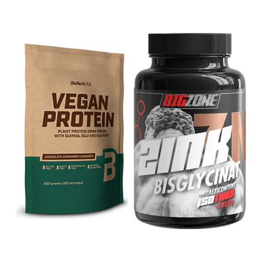 Basis-Set: BioTech Vegan Protein + Big Zone Zink Bisglycinat – alle enthaltenen Artikel
