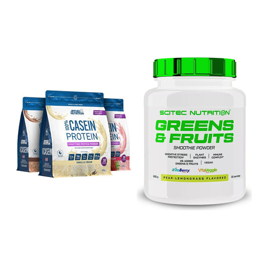 Basis-Set: Applied Nutrition 100% Casein + Scitec Greens & Fruits – alle enthaltenen Artikel