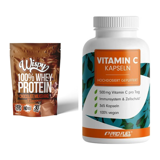 Basis-Set: Wispy Whey 100% + ProFuel Vitamin C gepuffert – alle enthaltenen Artikel