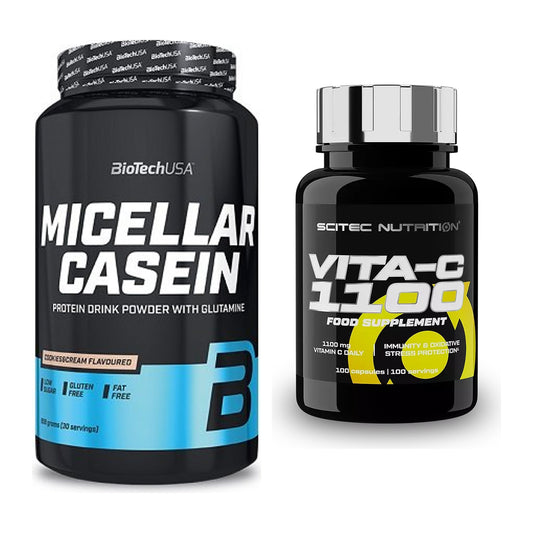 Basis-Set: BioTech Micellar Casein + Scitec Vitamin C 1100 – alle enthaltenen Artikel