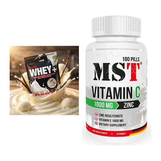 Basis-Set: Sinob Honest Whey+ + MST Vitamin C 1000 + Zinc 100 – alle enthaltenen Artikel