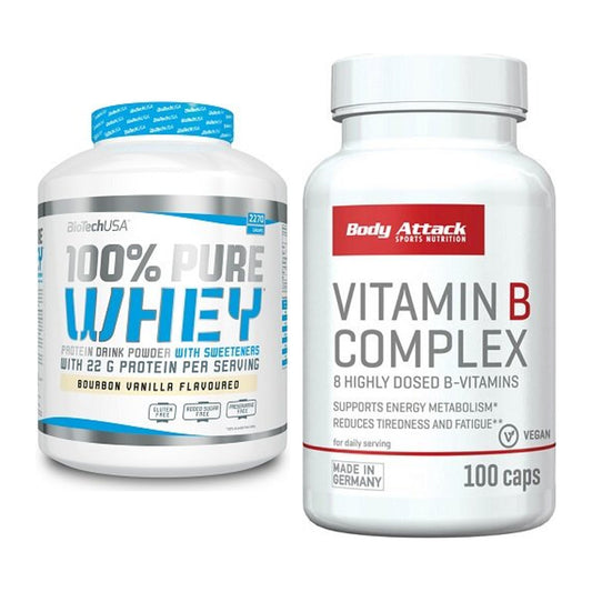 Basis-Set: BioTech 100% Pure Whey + Body Attack Vitamin B-Complex – alle enthaltenen Artikel
