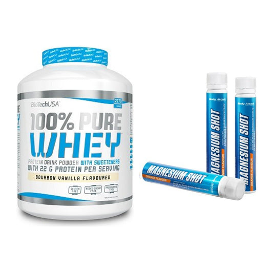 Basis-Set: BioTech 100% Pure Whey + Body Attack Magnesium Shots – alle enthaltenen Artikel
