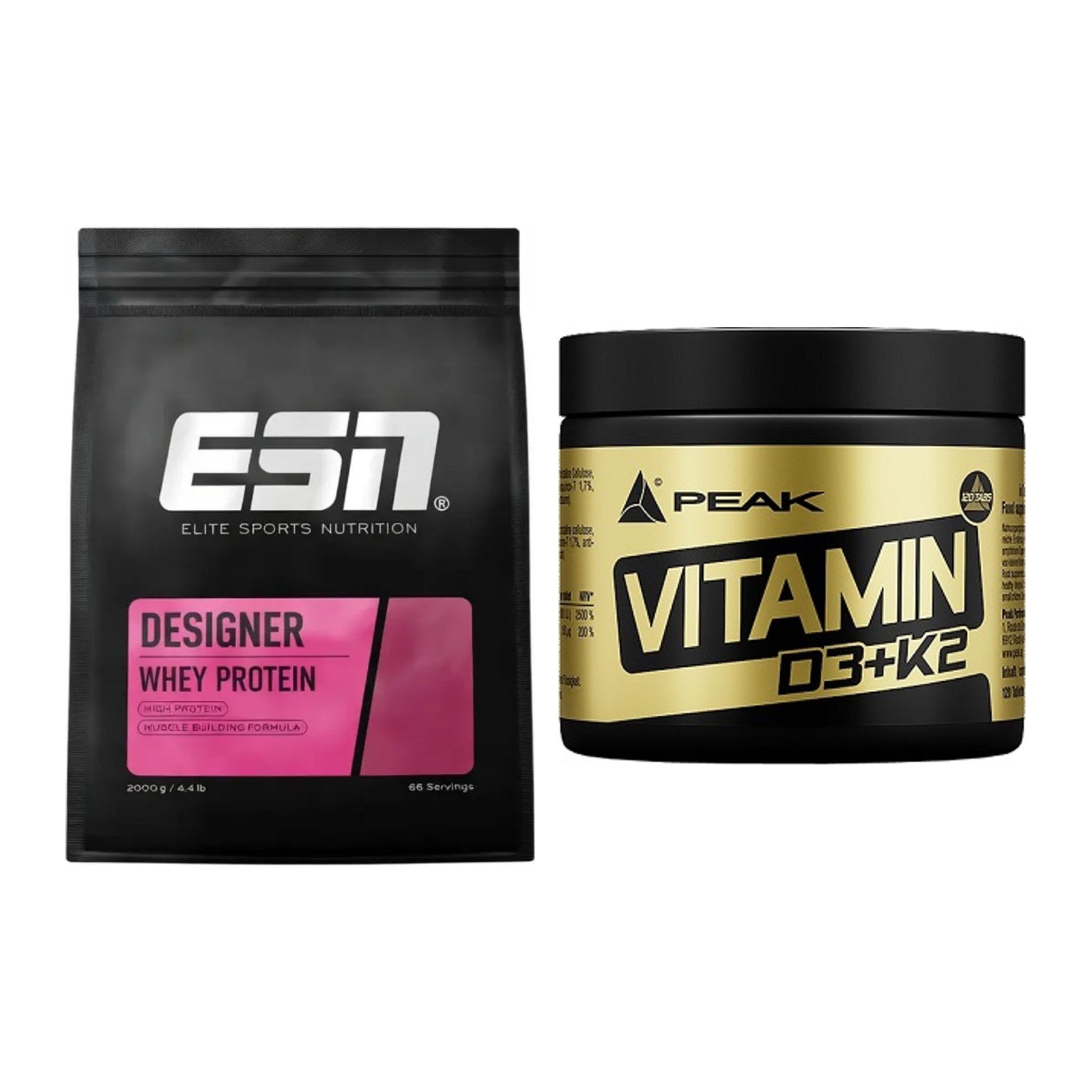 Basis-Set: ESN Designer Whey + Peak Vitamin D3+K2 120 Tabl. – alle enthaltenen Artikel