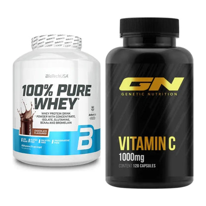 Basis-Set: BioTech 100% Pure Whey + GN Vitamin C Health Line – alle enthaltenen Artikel