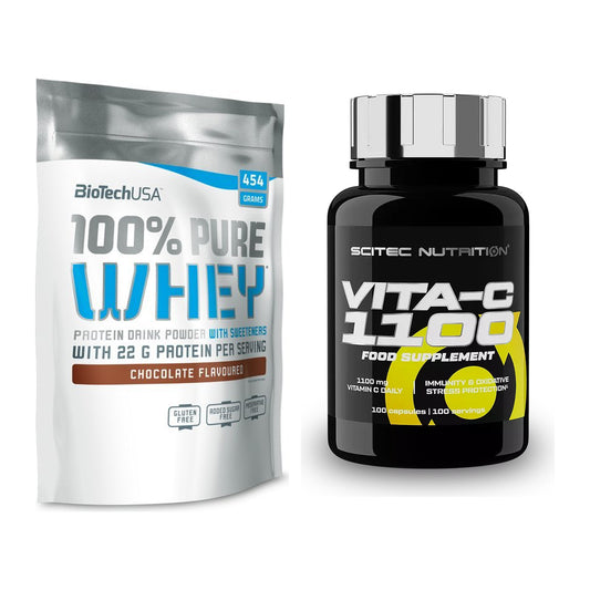 Basis-Set: BioTech 100% Pure Whey + Scitec Vitamin C 1100 – alle enthaltenen Artikel