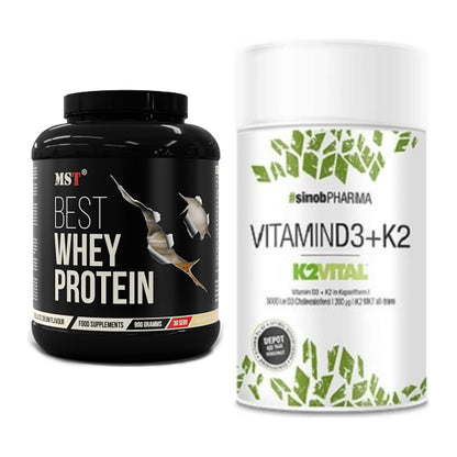 Basis-Set: MST Best Whey Protein + Sinob Vitamin D3 + K2 – alle enthaltenen Artikel