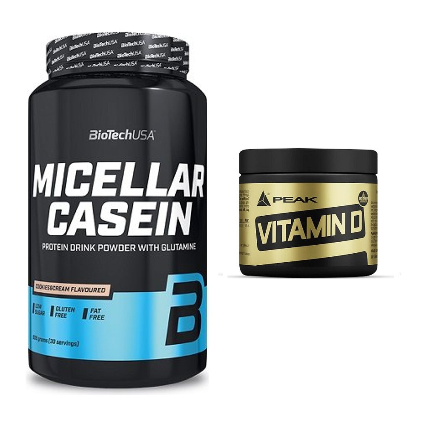 Basis-Set: BioTech Micellar Casein + Peak Vitamin D 180 Tabl. – alle enthaltenen Artikel