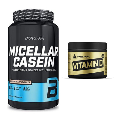 Basis-Set: BioTech Micellar Casein + Peak Vitamin D 180 Tabl. – alle enthaltenen Artikel