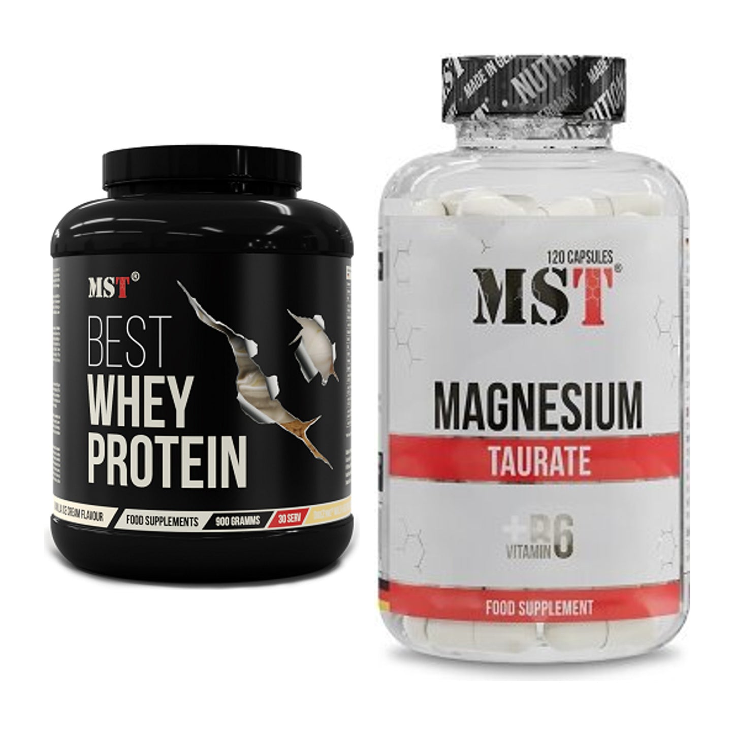 Basis-Set: MST Best Whey Protein + MST Magnesium Taurat – alle enthaltenen Artikel