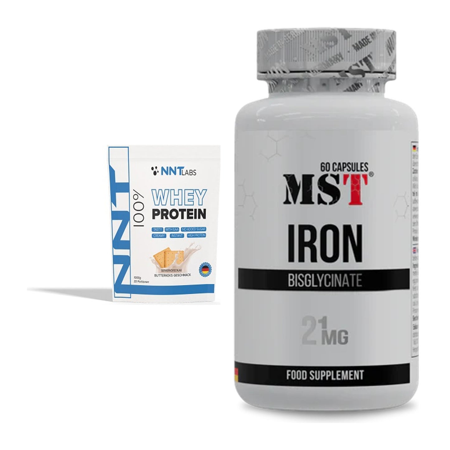 Basis-Set: NNT Whey + MST Iron Bisglycinate – alle enthaltenen Artikel