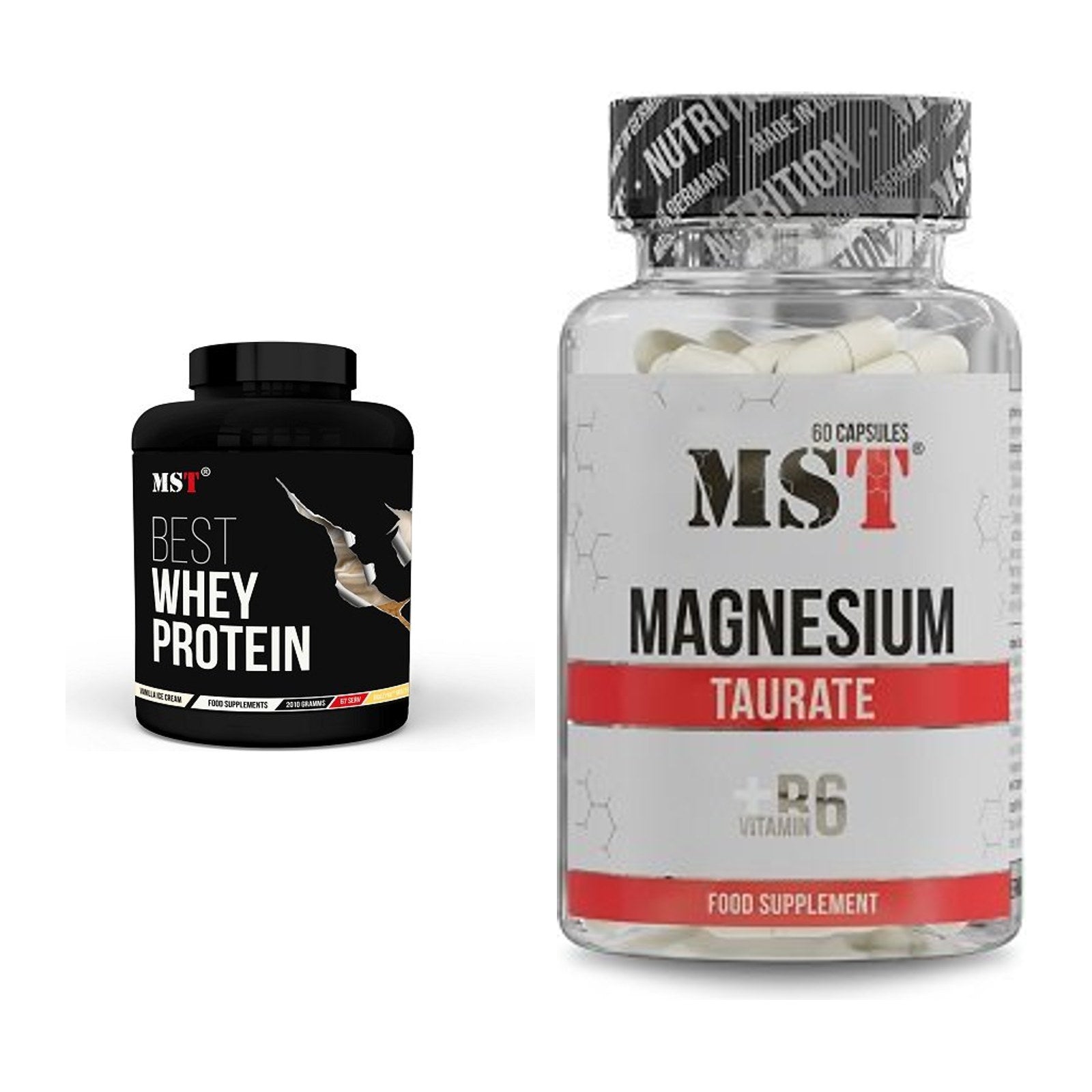 Basis-Set: MST Best Whey Protein + MST Magnesium Taurat – alle enthaltenen Artikel