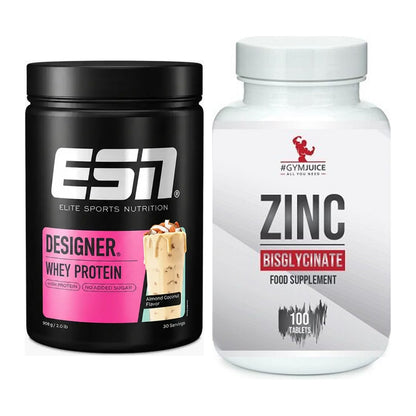 Basis-Set: ESN Designer Whey + #GYMJUICE ZINC Bisglycinate – alle enthaltenen Artikel