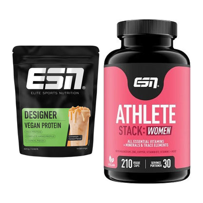 Basis-Set: ESN Designer Vegan Protein + ESN Athlete Stack:WOMEN – alle enthaltenen Artikel