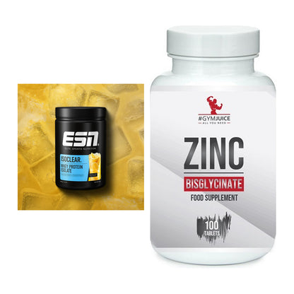 Basis-Set: ESN ISOCLEAR Whey Isolate + #GYMJUICE ZINC Bisglycinate – alle enthaltenen Artikel