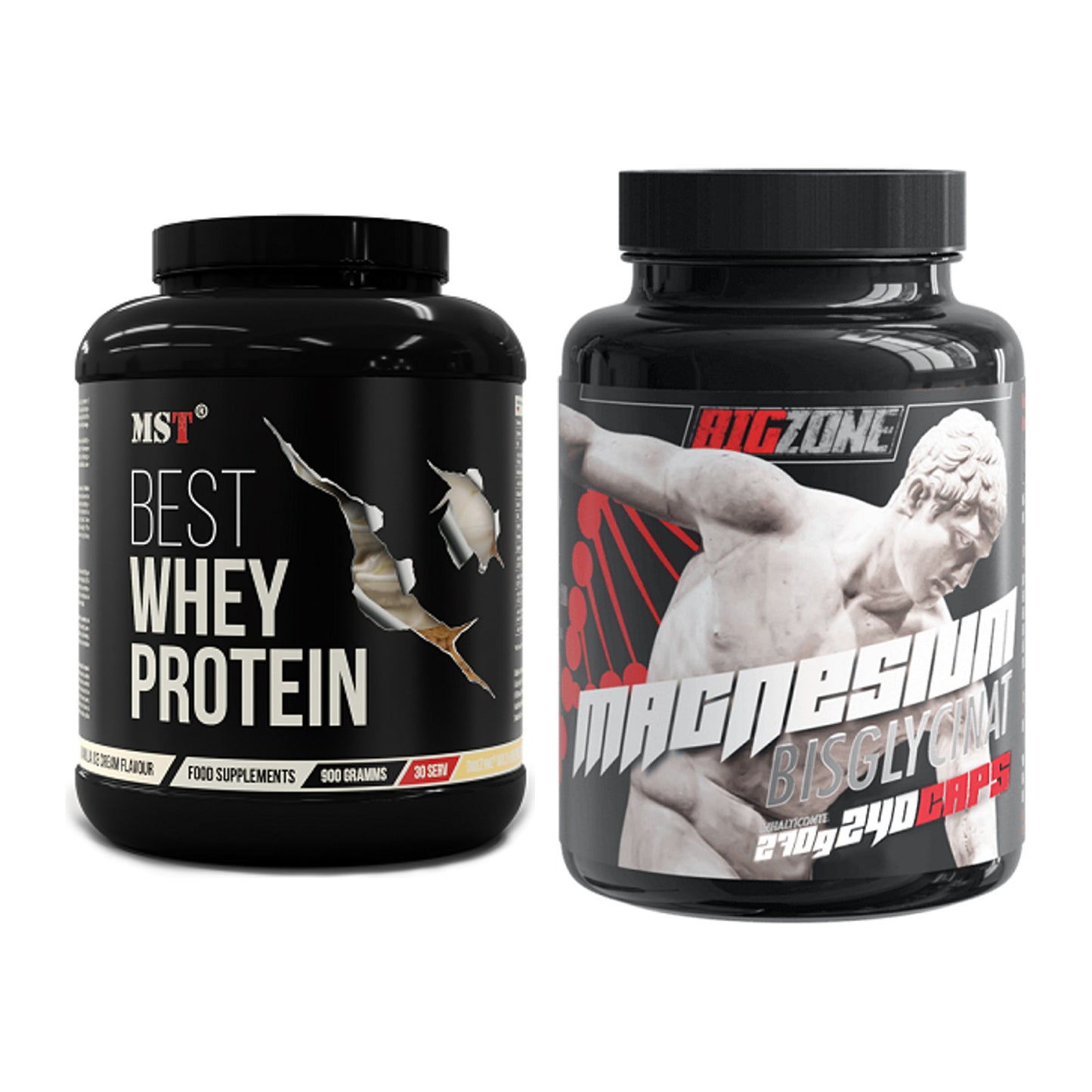 Basis-Set: MST Best Whey Protein + Big Zone Magnesium Bisglycinat – alle enthaltenen Artikel