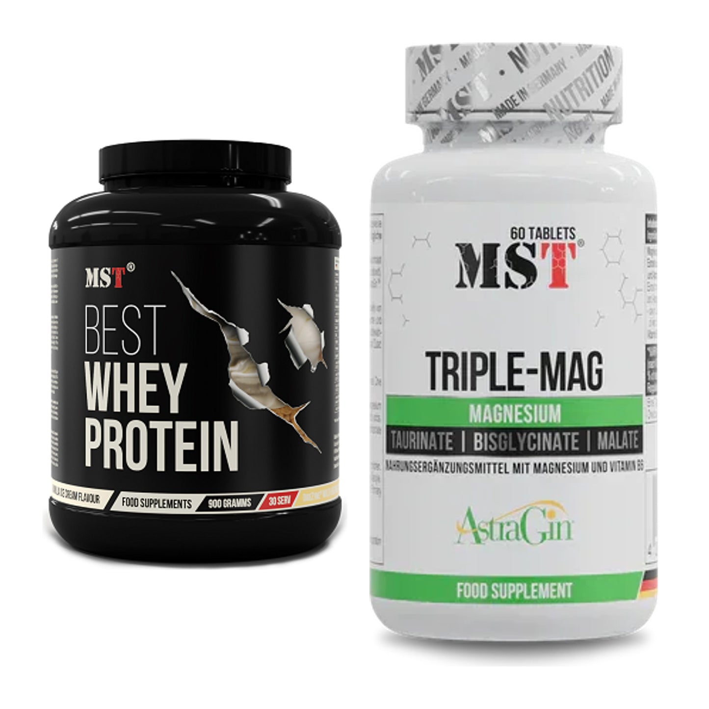 Basis-Set: MST Best Whey Protein + MST Tripple Mag – alle enthaltenen Artikel