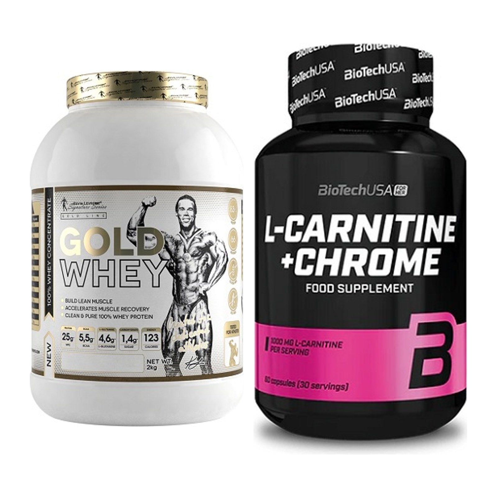 Basis-Set: Kevin Levrone Gold Whey + BioTech L-Carnitine + Chrome – alle enthaltenen Artikel