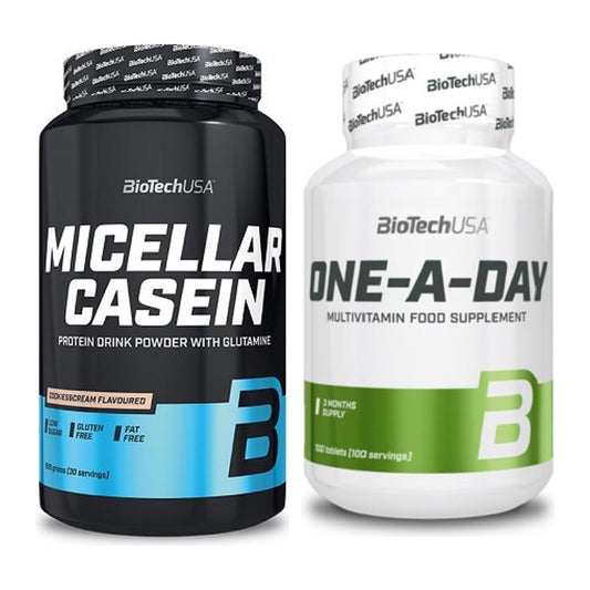 Basis-Set: BioTech Micellar Casein + BioTech One A Day 100 Tabl. – alle enthaltenen Artikel