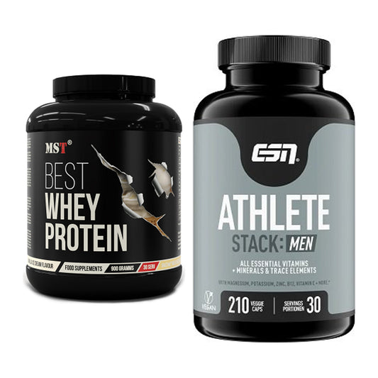Basis-Set: MST Best Whey Protein + ESN Athlete Stack:MEN – alle enthaltenen Artikel