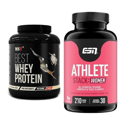 Basis-Set: MST Best Whey Protein + ESN Athlete Stack:WOMEN – alle enthaltenen Artikel