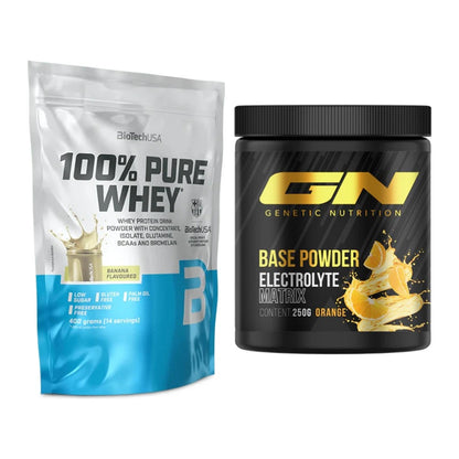 Basis-Set: BioTech 100% Pure Whey + GN Base Powder – alle enthaltenen Artikel