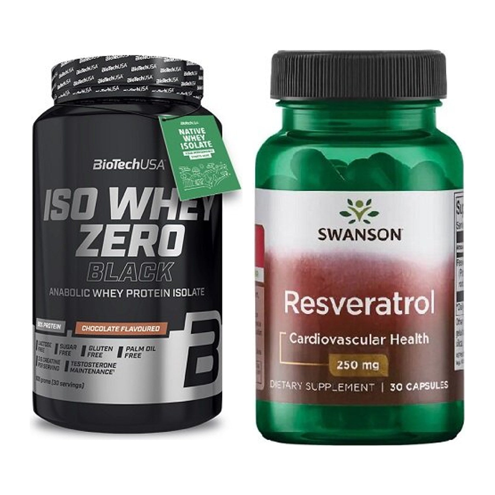 Basis-Set: BioTech Iso Whey Zero Black + Swanson Resveratrol – alle enthaltenen Artikel