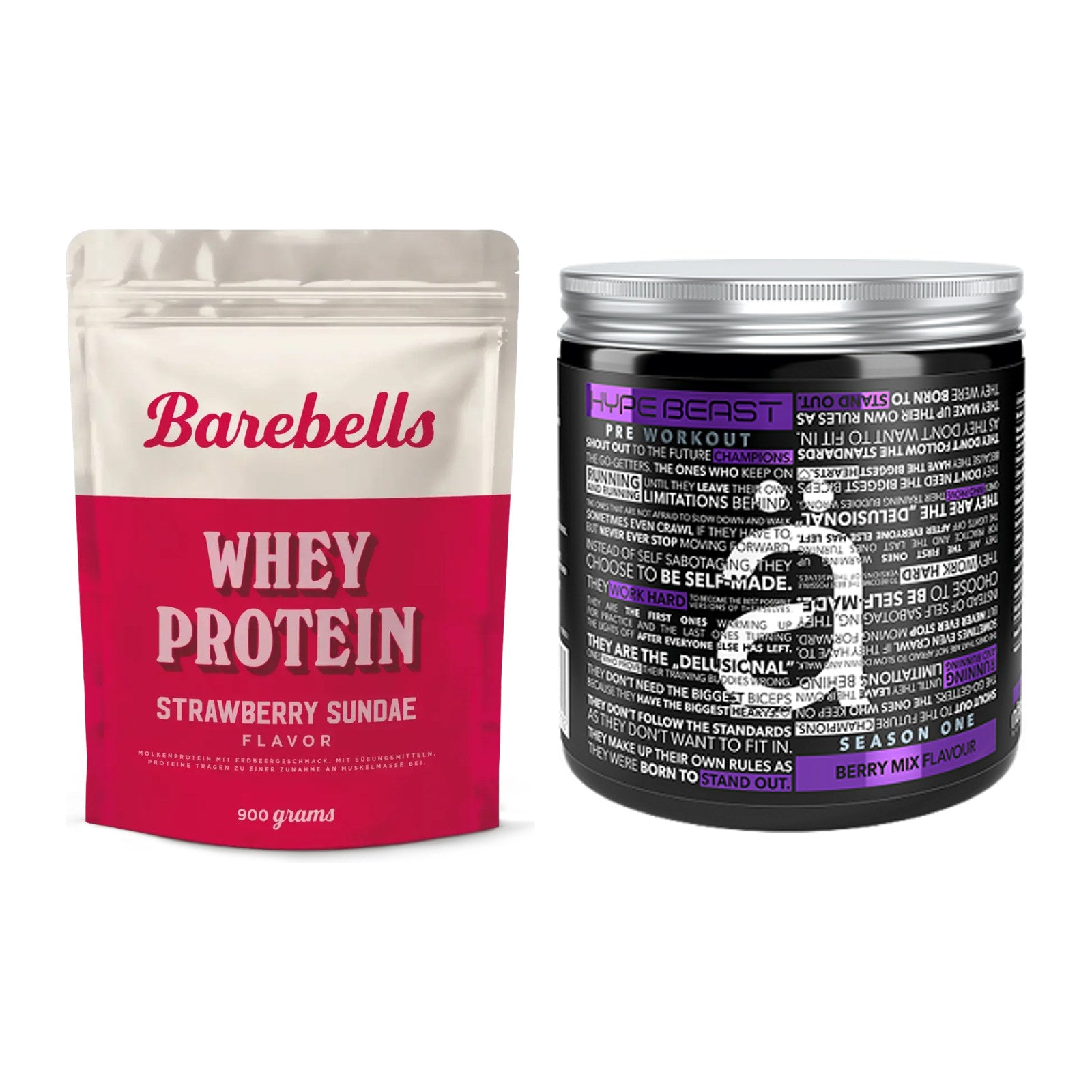 Basis-Set: Barebells Whey Protein + Nanosupps Hype Beast – alle enthaltenen Artikel