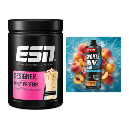 Basis-Set: ESN Designer Whey + Body Attack Sports Drink Zero – alle enthaltenen Artikel