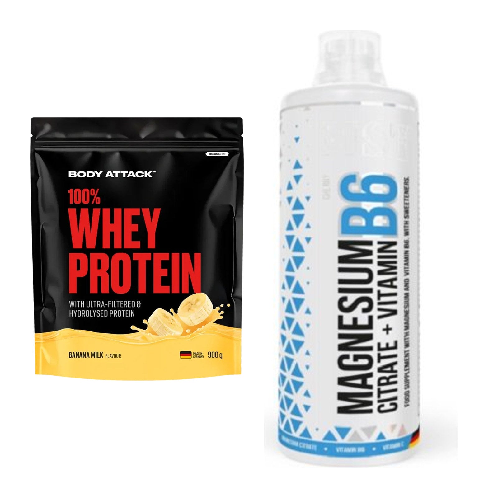 Basis-Set: Body Attack 100% Whey Protein + MST Magnesium B6 – alle enthaltenen Artikel