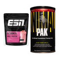 Basis-Set: ESN Designer Whey + Universal Animal Pak 44 Serv. – alle enthaltenen Artikel
