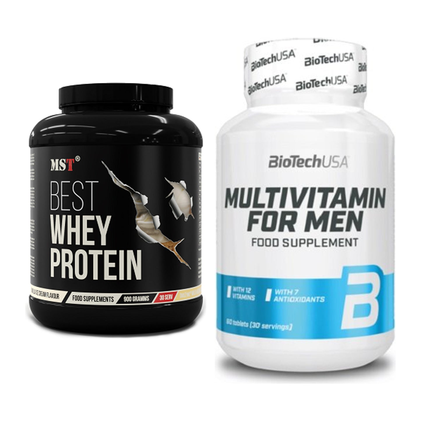 Basis-Set: MST Best Whey Protein + BioTech Multivitamin for Men 60 – alle enthaltenen Artikel