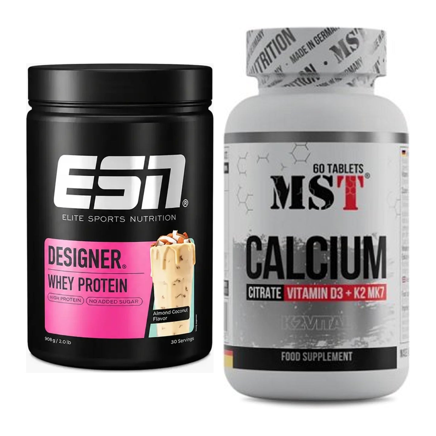 Basis-Set: ESN Designer Whey + MST Calcium Citrate D3 + K2Vital – alle enthaltenen Artikel