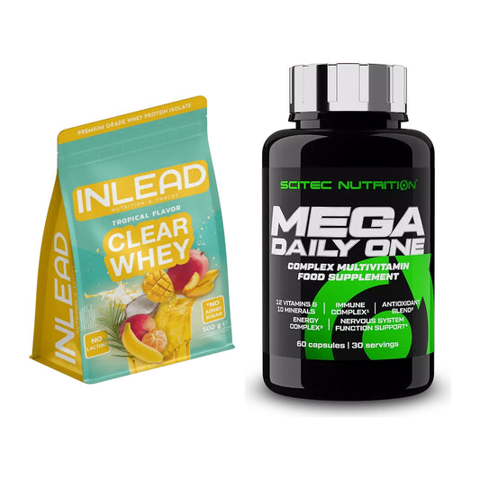 Basis-Set: INLEAD Clear Whey Isolate + Scitec Mega Daily One Plus – alle enthaltenen Artikel