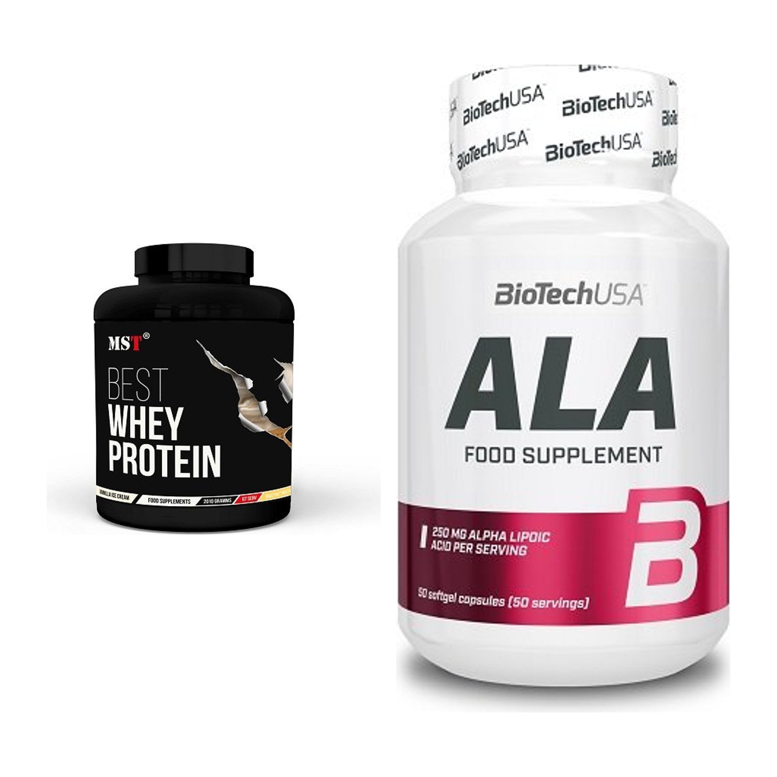 Basis-Set: MST Best Whey Protein + BioTech ALA alpha lipoic acid – alle enthaltenen Artikel