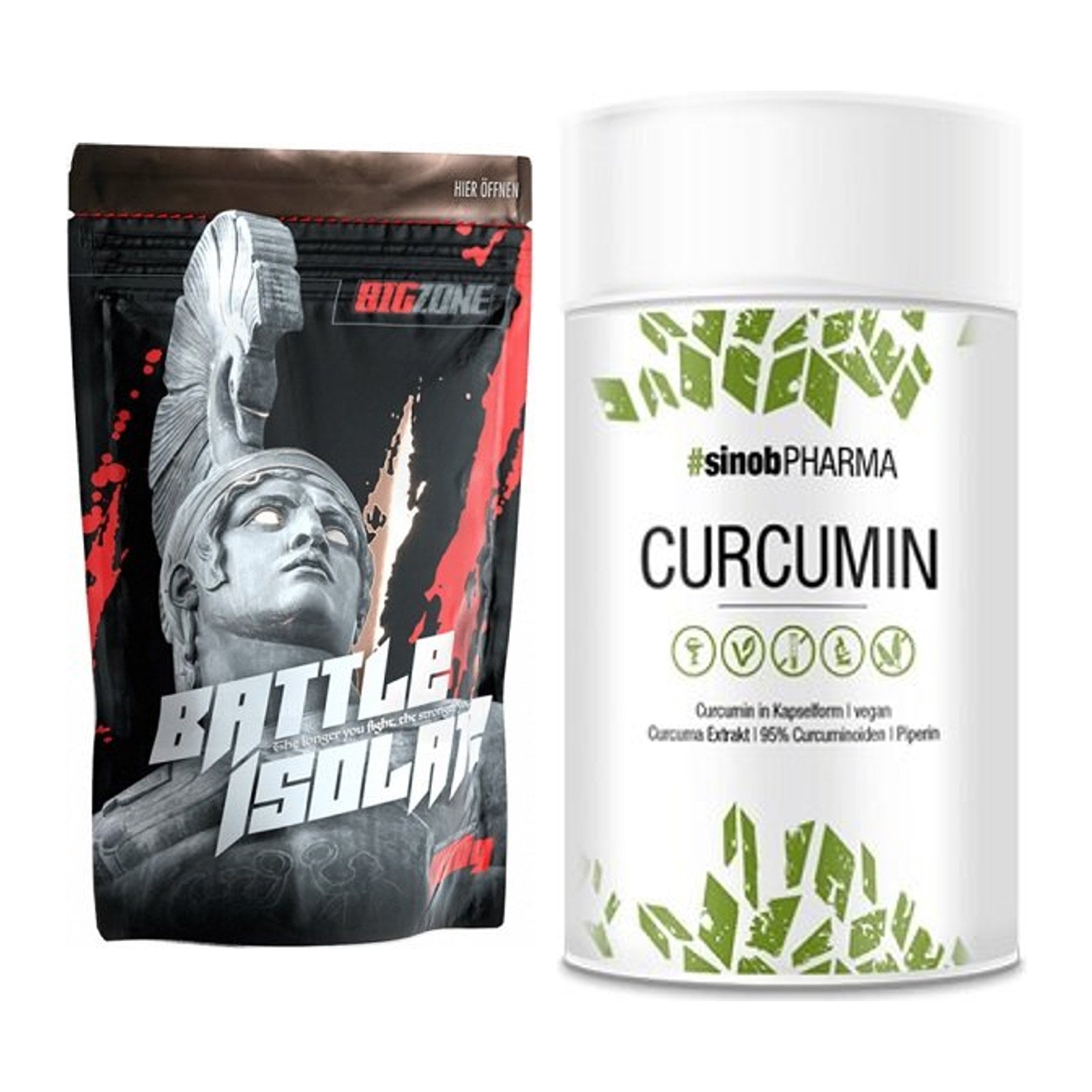 Basis-Set: Big Zone Battle Isolate + Sinob Curcumin 95% – alle enthaltenen Artikel