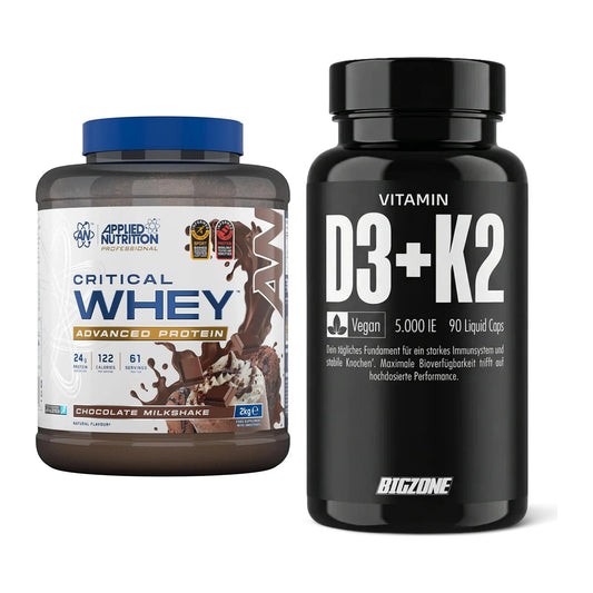 Basis-Set: Applied Nutrition Critical Whey + Big Zone Vitamin D3 + K2 – alle enthaltenen Artikel