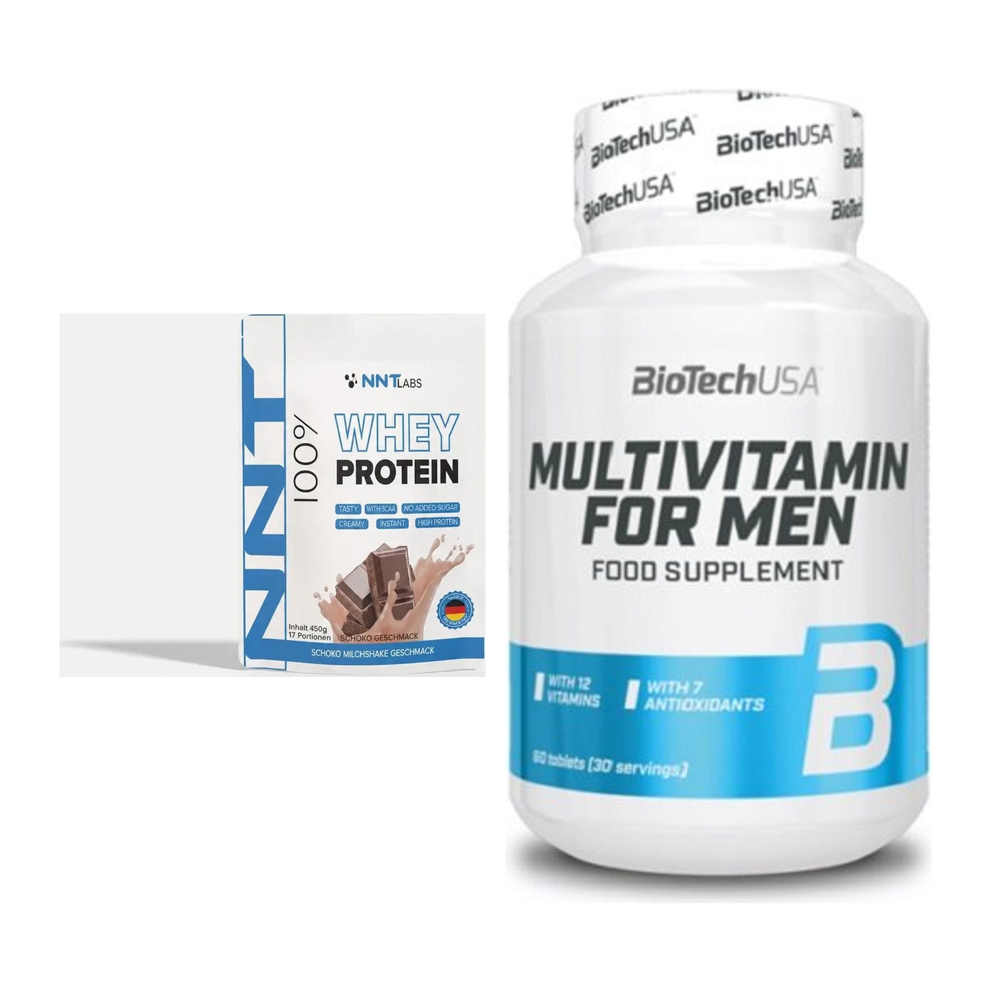 Basis-Set: NNT Whey + BioTech Multivitamin for Men 60 – alle enthaltenen Artikel