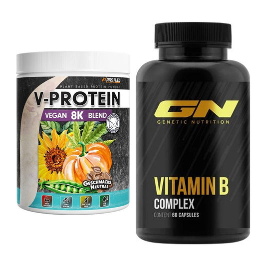 Basis-Set: ProFuel V-Protein Vegan 8K Blend + GN Vitamin B-Complex – alle enthaltenen Artikel