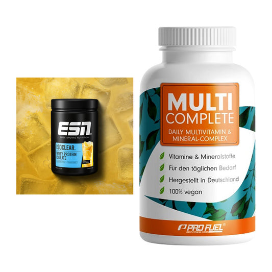 Basis-Set: ESN ISOCLEAR Whey Isolate + ProFuel MULTI COMPLETE – alle enthaltenen Artikel